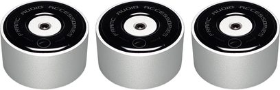Set aus 3 schwingungsdämpfenden Franc Audio Accessories Ceramic Disc TH in Silber, schräge Draufsicht