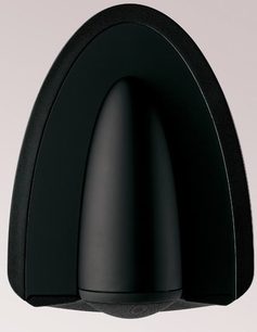 Bowers & Wilkins XT2 bogreolhøjttaler, set forfra, lodret oval form, mat sort finish, sort akustisk gitter