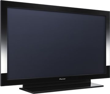 Pioneer PDP-LX6090H fladskærms-TV, rektangulær sort skærm slukket, set forfra, på sort fod