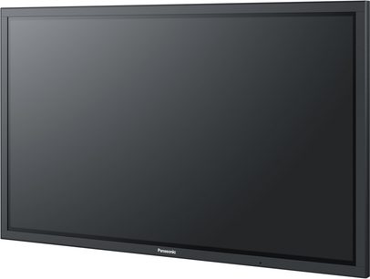Panasonic TH-85PF12E fladskærms-TV, rektangulær sort skærm slukket, centreret forfra-visning