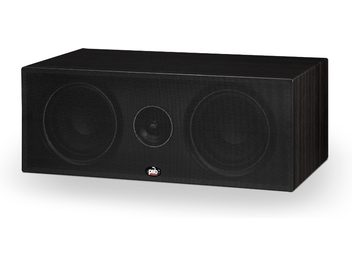 PSB Alpha C10 чорний ясен, центральна прямокутна чорна колонка з 3 круглими динаміками на передній панелі