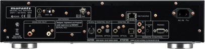 Marantz NA7004 Netzwerk-Audioplayer schwarz, Rückansicht, Audio- und Netzwerkanschlüsse, Display, Bedienungstasten
