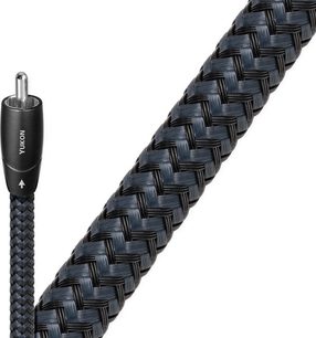 Cavo audio RCA Audioquest Yukon, 1 metro, connettore RCA nero, guaina intrecciata nera