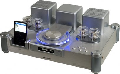 Shanling MC-3000 all-in-one high-fidelity system med rørvæk, CD-afspiller og iPod-dock set forfra