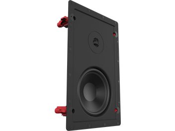 Caixa de embutir na parede Klipsch CS-16-W Sky Hook preta, alto-falantes, conectores, nervuras laterais