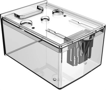 Réservoir d'eau HumminGuru pour machine lave-disque, transparent et rectangulaire, avec couvercle à ouvertures rondes