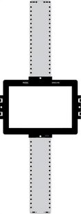 White rectangular mounting frame with central rectangular black cutout and mounting holes on the sides