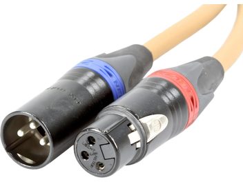 Audio kábel XLR Van den Hul The Second XLR, béžový plášť s čiernymi konektormi s červeným a modrým krúžkom
