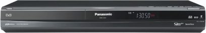 Panasonic DMR-EX83 svart Blu-ray-spelare, framifrån, LED-display "13050", frontpanel med knappar och skivfack