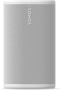Přenosný Bluetooth reproduktor Sonos PLAY bílý, pohled zepředu, velká děrovaná kovová mřížka s vertikálním designem
