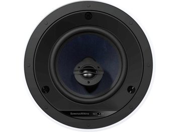 Bowers & Wilkins CCM663 loftsindbygget højttaler, sort ramme, blå woofer, drejelig sort diskanthøjttaler