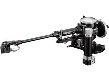 Graham Phantom II Supreme 9" kısa okuma kolu, siyah ve gümüş metal, karşı ağırlıklı ve açık kablolamalı, pikap için