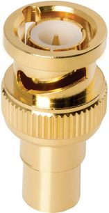 Audioquest Adapter RCA-Buchse auf BNC-Stecker vergoldet mit Rändelring, Vorderansicht