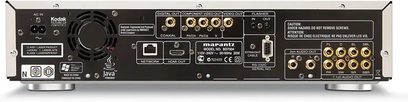 Marantz BD7004 4K Blu-ray-afspiller, bagside, lyd/video-tilslutninger, HDMI-porte, USB, netværk, strømforsyning