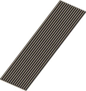 Akustický absorbér Artnovion Avalon K Broad I obdélníkový černý panel s jemnými rovnoběžnými lamelami
