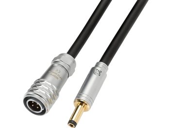 Cablu audio analogic Ferrum Audio DC JACK powering cord 2.5, conectori DIN argintii și jack DC auriu de 2,5 mm