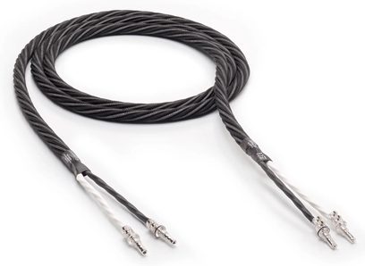 Inakustik LS-404 Micro AIR flettet højttalerkabel sort med sølvfarvede bananstik