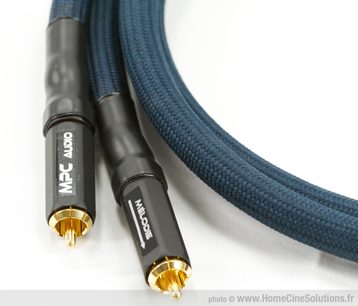 Analogt XLR-lydkabel MPC Audio Mélodie MK4 modulation XLR marineblå, forgyldte XLR-stik, nærbillede