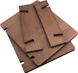 Enova HIFI Vinyl range 25 valnøddetræ pladeopbevaringsmøbel til pladespiller, set ovenfra, 5 rum