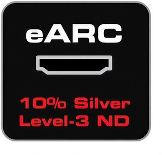 Audioquest HDMI Vodka eARC 48Gbps 0,6m kabel, HDMI-stik, tekst "eARC 10% Silver Level-3 ND" på sort baggrund