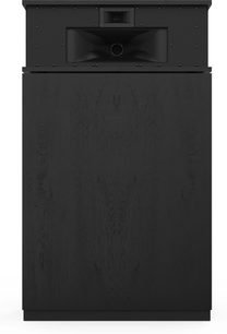 Klipsch Khorn AK7 Black Ash gulvhøjttaler med sort frontpanel i tekstureret træ og sort akustisk horn