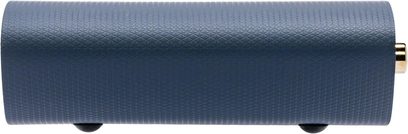 Bezdrátový vysílač iFi Audio ZEN Air Blue 2 v tmavě modré barvě s texturovaným válcovým tělem, boční pohled