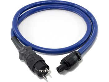 Câble d'alimentation secteur Cardas Clear Beyond Power 1m bleu avec connecteurs Schuko et IEC noirs