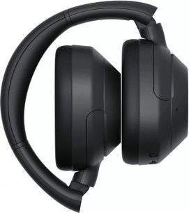 Bezdrátová Bluetooth sluchátka Sony ULT WEAR v černé barvě, boční pohled, polstrovaný náhlavní oblouk, oválné náušníky, matný povrch