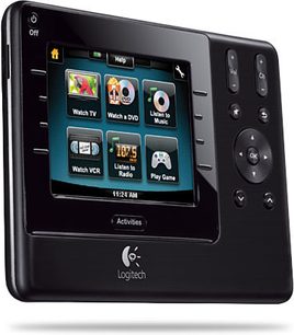 Logitech Harmony 1100 Universalfernbedienung, Farbtouchscreen, physische Tasten, Frontansicht