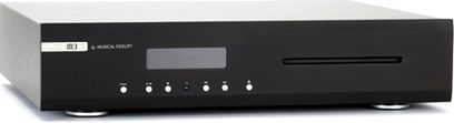 CD přehrávač Musical Fidelity M3CD černý, přední panel s displejem, 7 tlačítek a slot na CD