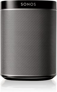 Enceinte sans fil connectée Sonos Play 1 noir, cylindrique, grille métallique noire sur la majeure partie, base et sommet noirs brillants