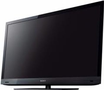 Sony KDL-40EX720 sort fladskærms-TV, front view, slukket