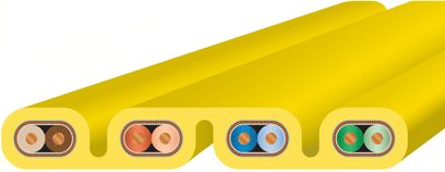 Ethernet-netværkskabel RJ45 Wireworld Chroma 10 Ethernet 1m, gul tværsnitsprofil, snoede ledere isoleret i farvede par