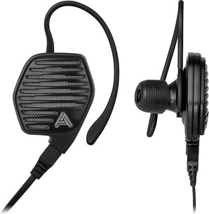 Audeze LCD-i3 sort hovedtelefoner, cirkulære transducere, oval åben hovedbøjle og ørekapper, flettet kabel med kabelbåren fjernbetjening