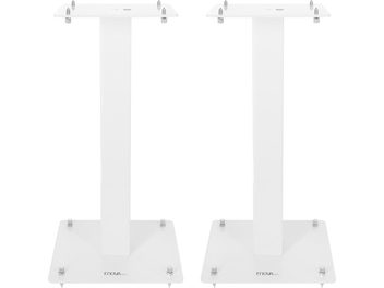 Enova HIFI MAJESTY 50 WH, două suporturi de boxe albe, vedere frontală, baze pătrate, tije verticale, vârfuri metalice