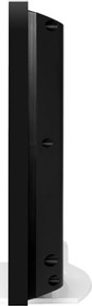 Sony KDL-32E4000 højdefinitions-fladskærms-TV, set fra siden, sort flad skærm, blank sort ramme, rektangulær base