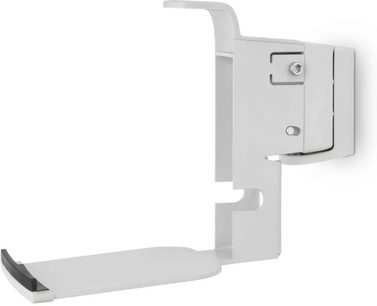 Supporto da parete per Sonos Five e Play:5 bianco, struttura metallica angolare, fissaggio a muro visibile, elementi regolabili, finitura liscia