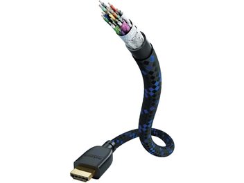 Καλώδιο HDMI Inakustik Premium II 48G 3μ. μαύρο και μπλε, ασημένιες υποδοχές, μαύρη και μπλε πλεγμένη θήκη με ρομβοειδή σχέδια