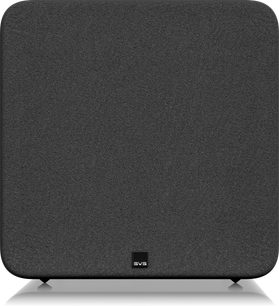 Caisson SVS SB-5000 R|Evolution front i sort med stofgitter, afrundede kanter og logo nederst i midten