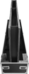 Flightcase Power Acoustics Flight für zwei Bildschirme 90/100, geöffnet, schwarz, mit Innentrennwänden und versenkten Griffen
