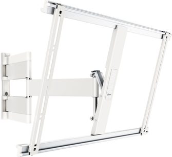 Witte Vogel's THIN 545 muurbeugel voor tv, rechthoekig metalen frame, draaibare en zwenkbare armen, verschuifbare middenplaat