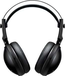 Lukket hodetelefon Yamaha YH-C3000 svart, øreputer i plast, puter med skinnimitasjon, slankt metallbøyle, frontvisning