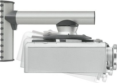 Vogel's EPW 6565 loftmonteringssystem til videoprojektor i børstet aluminium, eksploderet visning af de forskellige komponenter