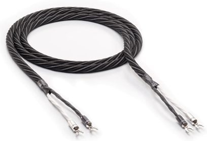 Reproduktorový kabel Inakustik LS-404 Micro AIR černý opletený se stříbrnými vidličkovými konektory