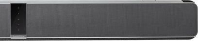 Black rectangular Bowers & Wilkins Panorama 3 soundbar, with metallic grille on the front face, front view