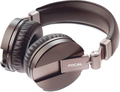 Focal Spirit CLASSIC pruunid avatud kõrvaklapid külgvaates, nahast peavõru ja kõrvapadjad, nähtavad driverid