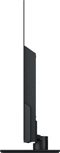 Panasonic TV-55Z85AEG High Definition Television, side view, ultra-thin screen, rectangular black stand