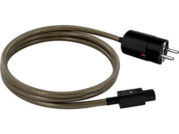 EAT Essential Audio Tools C13S 2,5 m virtajohto IEC- ja Schuko-liittimillä, punottu ruskea kuori