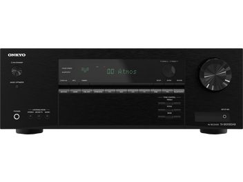 Onkyo TX-SR3100DAB hjemmekinoforsterker, frontvisning, svart frontpanel med display, knapper og kontrollbrytere