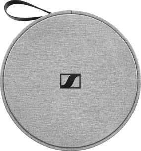 Sluchátka Sennheiser Momentum 3 Wireless s obepínací konstrukcí v černé barvě, pohled z levého profilu, náušník a oblouk z šedé melírované látky